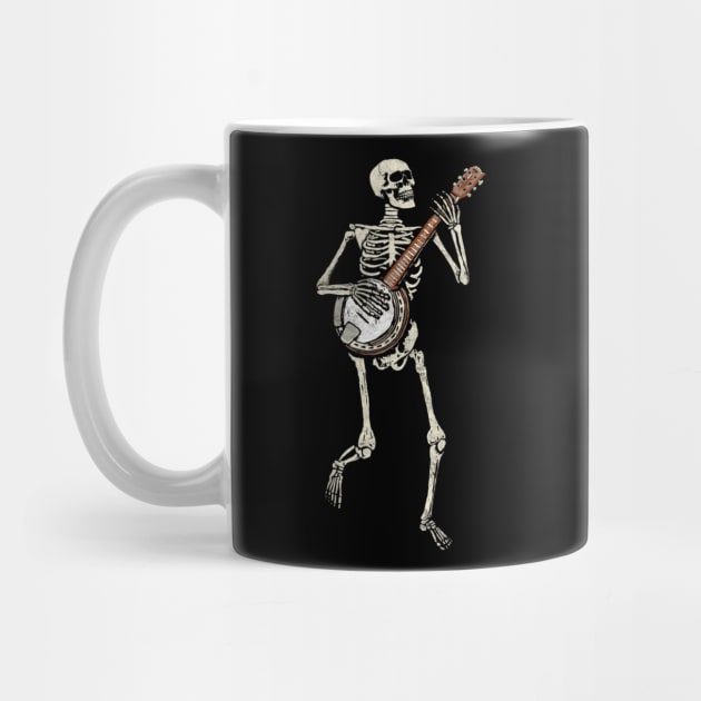 Retro Dancing Skeleton Banjo Vintage Graphic by Sinclairmccallsavd